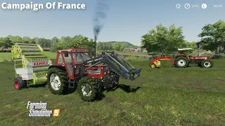 Baling Grass bales to Feed Sheeps, Sowing Oat & Fertilizing│Campaign Of France│FS 19│Timelapse#8