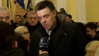 Олег Тягнибок вночі у Київраді. 20.01.2014