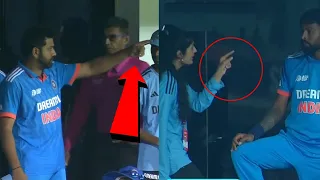 Rohit Sharma not happy when hardik Pandya having argument with Staff girl during live match