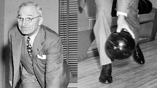 President Truman opens first White House bowling alley