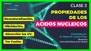 🔴 3. Los ACIDOS NUCLEICOS y PROPIEDADES: Desnaturalizacion, Hibridacion, Absorcion UV, Tm Melting)🧬