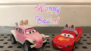 Mattel Pixar Cars 2021 The Easter Buggy and Lightning McQueen as Easter Bunny