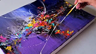 Explosion Of Colors / Create Beautiful Abstract Painting / Acrylic Painting Technique