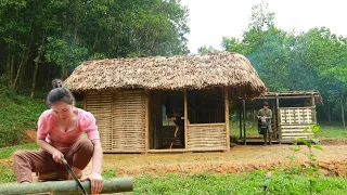 #familyfarm : The process of building a bamboo house, Making a kitchen, Making a bathroom