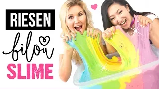 RIESEN Bilou SLIME 💕 DIY Regenbogen Schleim ☁️ Basteln Anleitung 🦄 Slime selber machen deutsch