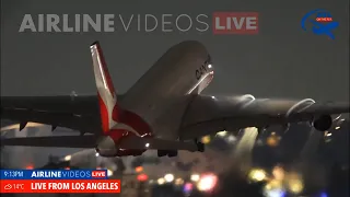 Unforgettable Night at LAX: Back-to-Back Airbus A380 Takeoffs During Reverse Ops!