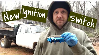 Replace an ignition switch in a Chevy R30 dump truck. Squarebody