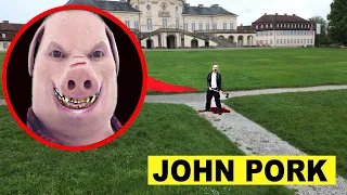 DRONE catches JOHN PORK at haunted village!!