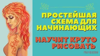 Как рисовать мехенди 🧲 Простейшая схема для начинающих ⭐ Красиво и просто