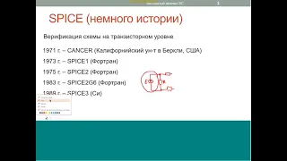 Лекция 2. SPICE-параметры основных элементов электронных схем