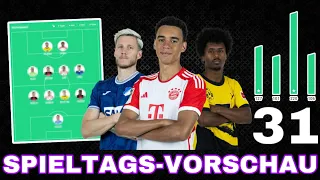 GRÜNE BALKEN, TOP-PUNKTER, AUSFÄLLE und RÜCKKEHRER am 31. SPIELTAG | Kickbase