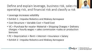 CFA Level 1 - Corporate Finance - Measures of Leverages and Working Capital Management