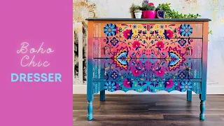 How to create a boho look with Dixie Belle chalk paint and transfers.