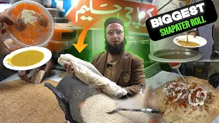 Pakistan's Biggest Shapatar Roll in Karachi | Most Famous Karachi Haleem | Burns Road Food Street