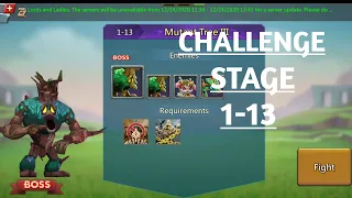 Lords mobile Challenge stage 1-13 Mutant tree!!! F2P