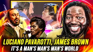 GREATNESS!! James Brown "Its A Mans World With Pavarotti" | REACTION