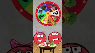 Red ball eating broccoli and ice cream CHALLENGE.Red Ball 4 mukbang animation #shorts