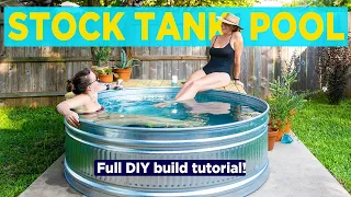 Stock Tank Pool DIY! Easy Backyard Plunge Pool | How To Build