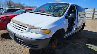 LOW MILE 1999 Plymouth Grand Voyager with 72000 ORIGINAL MILES at U-Pull Salvage Yard in Minnesota