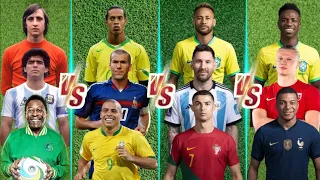 Messi Ronaldo Neymar VS Mbappe Haaland Vinicius V Pele Maradona Cruyff V Zidane Ronaldo Ronaldinho🔥