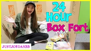 24 Hour Overnight In Huge Box Fort / JustJordan33