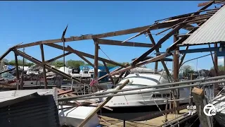 Harrison Twp. marina sustains major damage after Tuesday's storms