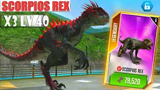 NEW HYBRID SCORPIOS REX X3 MAXED | JURASSIC WORLD THE GAME