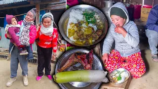Local Chicken & Radish Mix Recipe || Dipa & Dima are going to Maiti दिपा र सानो दिमा माइति जानु भयो