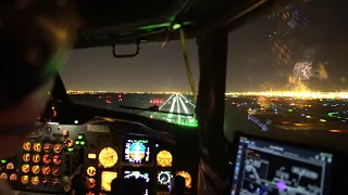 Night Landing in Paris, France 4K ( CDG LFPG ) on Boeing 737-300  | Pilot's view | Eiffel tower