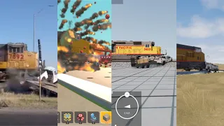 Scrap Mechanic/BeamNG drive/Brick Rigs Train vs Car 2!