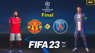 FIFA 23 - MANCHESTER UNITED vs. PSG - Ft. Messi, Ronaldo - UEFA Champions League Final - PS5™ [4K]