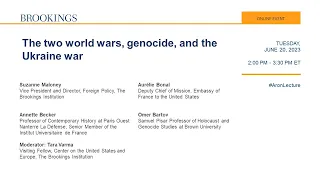 The two world wars, genocide, and the Ukraine war - A Raymond Aron Lecture