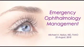 Emergency Ophthalmology Management