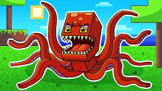 I Survived 1000 DAYS as a LAND OCTOPUS in HARDCORE Minecraft! - Land Mobs Compilation
