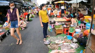 Cambodian street food, Exploring Plenty of Fresh Food @ Orussey Market in Phnom Penh 2023