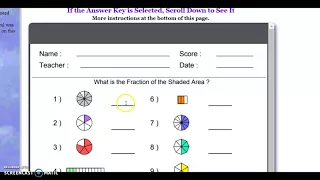 Shaded area of a fraction