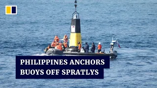 The Philippines anchors buoys in disputed South China Sea to counter Beijing’s claims