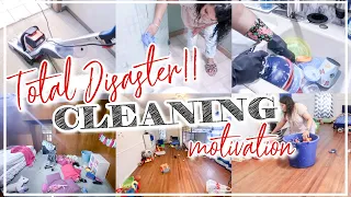 TOTAL DISASTER WHOLE HOUSE CLEAN WITH ME | ALL DAY CLEANING MOTIVATION | REAL MESSY HOUSE