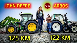 Przeciąganie liny 👉 6430 JOHN DEERE vs ARBOS 5115 👉 Moc, masa, siła uciągu, ciągnik [Korbanek]