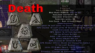 Diablo II Resurrected Rune Words - Death (Hel El Vex Ort Gul)