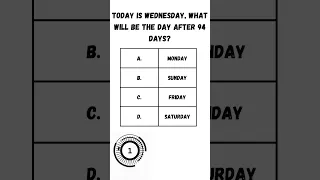 Today is Wednesday, What will be the day after 94 days. logical Reasoning
