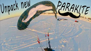 Unpacking new Flare Moustache + snowkiting