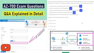 AZ-700 Exam Questions | Q&A Explained in Detail | Design & Implement Azure Networking Solutions