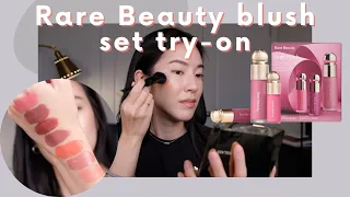 Rare Beauty liquid blush set try-on + comparing ALL the shades I own