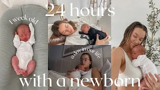 *realistic* 24 HOURS WITH A NEWBORN VLOG | 1 week postpartum 👶🏽