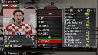PES 2009 CROATIA All National Team Players (Europe A) Pro Evolution Soccer PS2 ⚽️