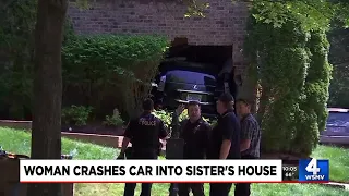 Woman crashes car into sister's Franklin home