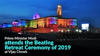 Prime Minister Modi attends the Beating Retreat Ceremony of 2019 at Vijay Chowk