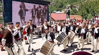 Macedonian male dance TEŠKOTO during GALIČNIK traditional wedding, MACEDONIA🇲🇰 17.7.2022