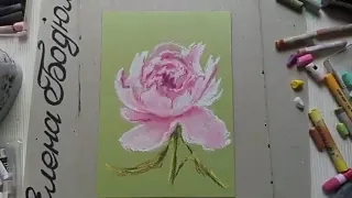 ПИОН / как нарисовать / пастель/peony how to draw